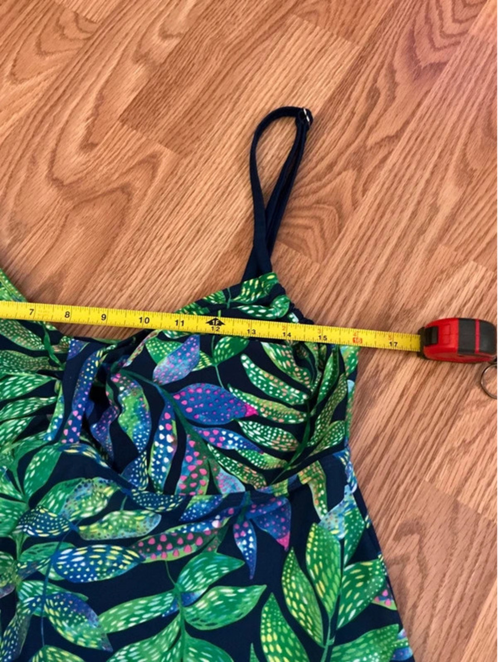 Carribean Joe Floral Tankini Swim Top Size 14 - Picture 4 of 5